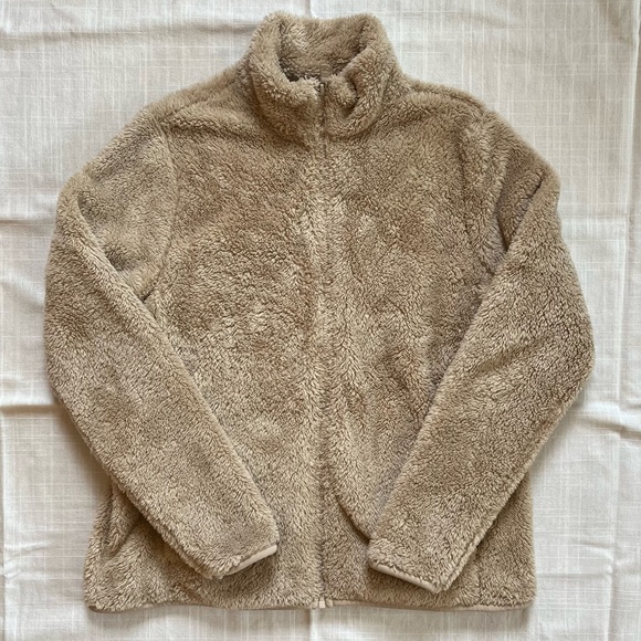 Uniqlo Teddy Zip Up Jacket Size Large - Picture 1 of 6